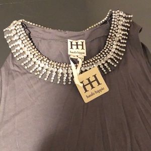 Haute Hippie *NEVER WORN*tank w. removable jewels